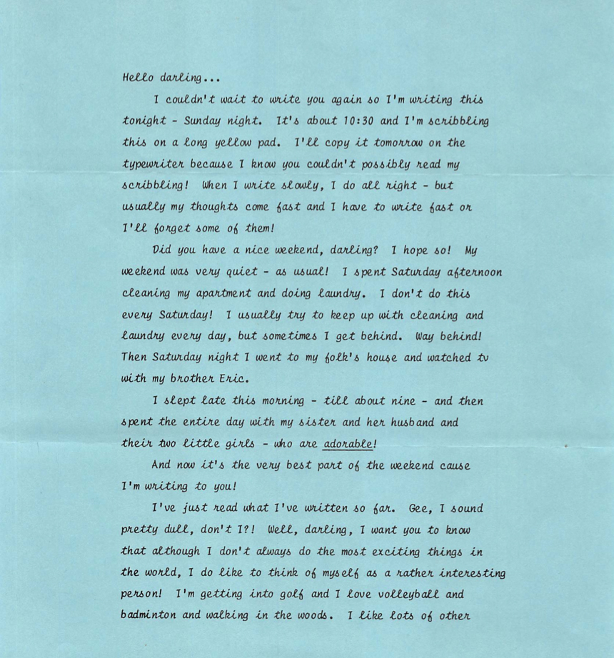 Pamala sent this letter describing Chonda-Za to Jesse.